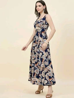 Women Ethnic Motifs Printed Cut-Outs Crepe Fit & Flare Dress - L, Black