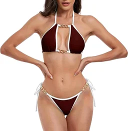 Square Neck Bra with Brazilian Drawstring Bikini Swimsuit Sets
- XXXL, wine