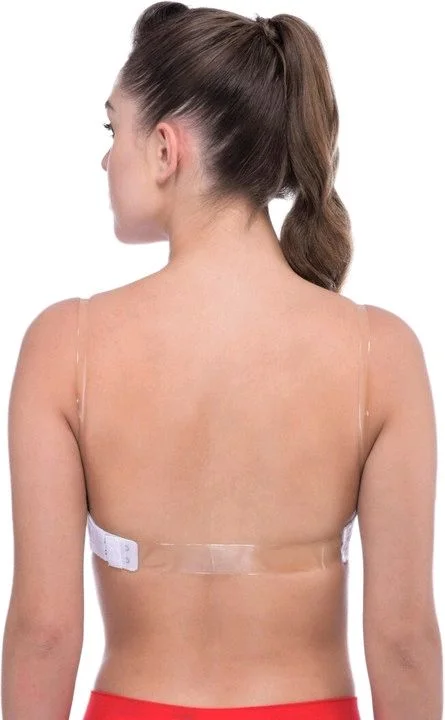 Women's Poly Cotton Padded Wired Push-Up Bra Stylish Backless Transparent Strap T-Shirt's Bra - 34A, White