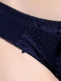 Womens Elegant Floral Print Padded Underwired Bra and Panty Set - 36B, blue