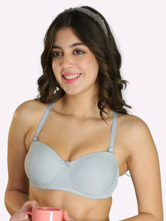 Bewild Women Balconette Lightly Padded Bra (Pink) - 28B, Gery