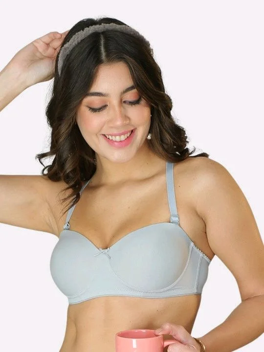 Bewild Women Balconette Lightly Padded Bra (Pink) - 36B, Gery