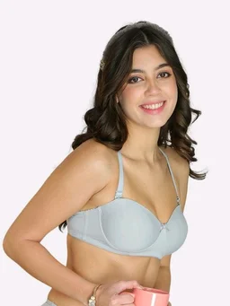 Bewild Women Balconette Lightly Padded Bra (Pink) - 40B, Gery