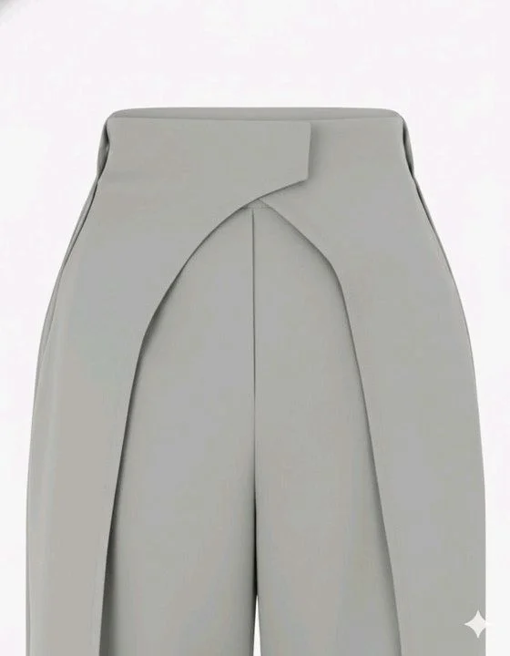 Women Loose Fit Beige Lycra Blend Trousers
- L, Light Grey