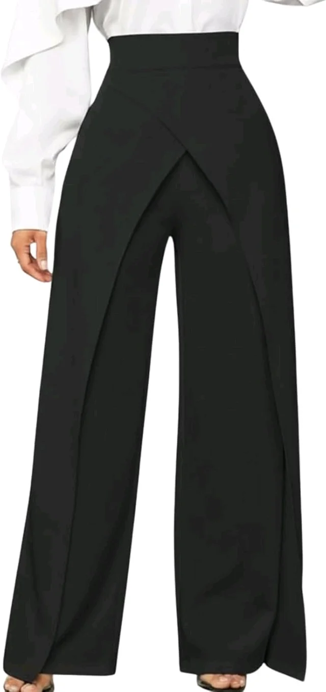 Women Loose Fit Beige Lycra Blend Trousers
- L, Black