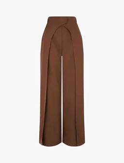 Women Loose Fit Beige Lycra Blend Trousers
- M, Brown