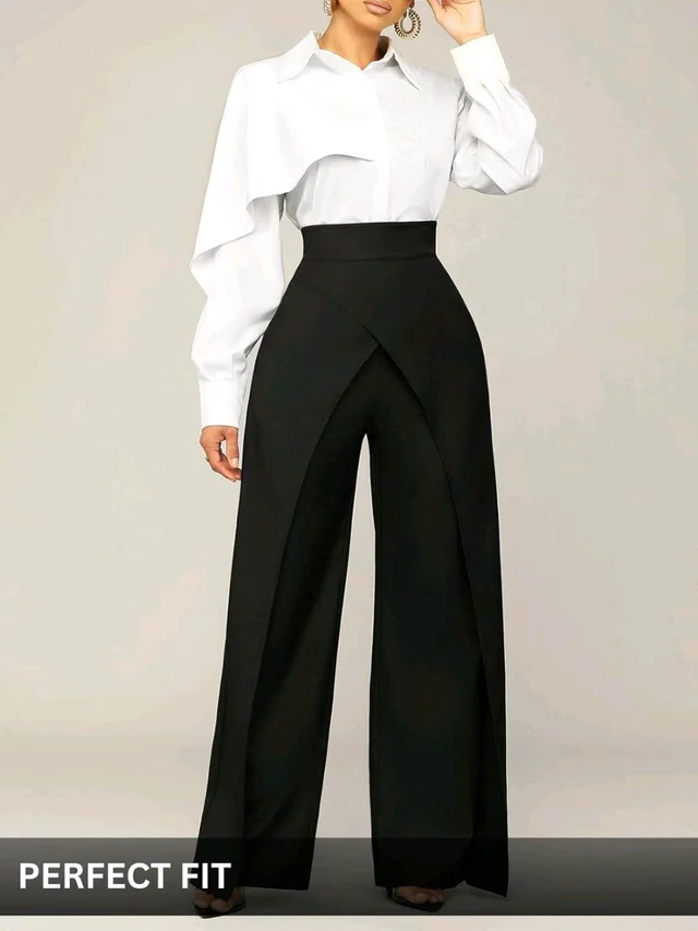 Women Loose Fit Beige Lycra Blend Trousers
- M, Black