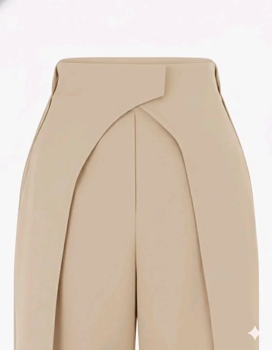 Women Loose Fit Beige Lycra Blend Trousers
- XL, Beige