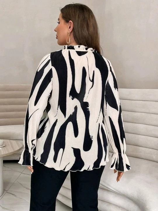 HouseOfCommon Casual Dolman Sleeve Printed Women White Top - M, White