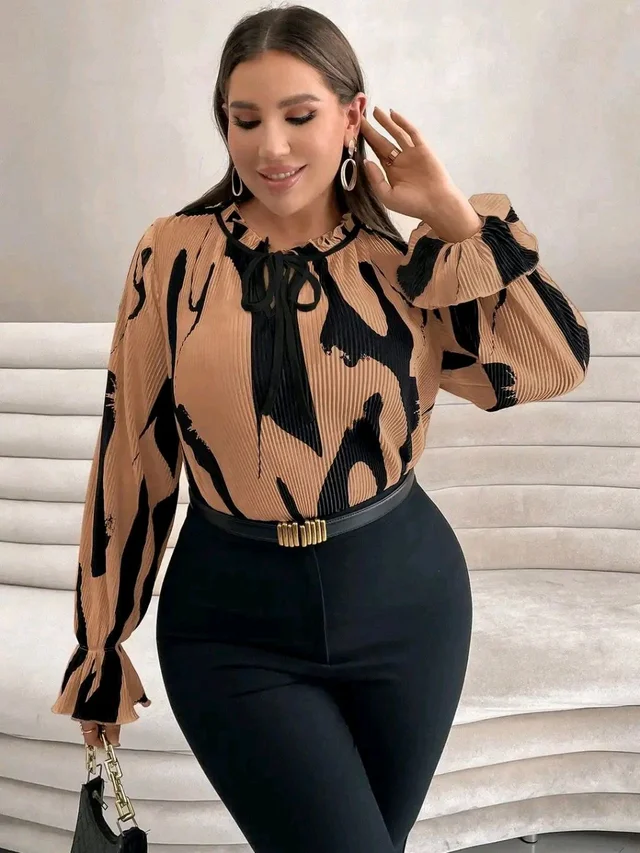 HouseOfCommon Casual Dolman Sleeve Printed Women White Top - XXL, Brown