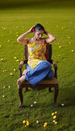 Floral Print Pure Cotton Straight Kurta for Women (Yellow - L, Lemon