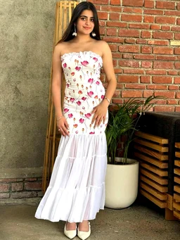 Beautiful Black Bodycon Maxi Dress for Women | Shoulder Strap Sheer Panel Evening Gown | Party & Cocktail Wear - M, Ecru White