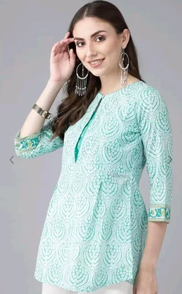 Rain & Rainbow Printed Pure Cotton Straight Kurta for Women (Orange)
- L, Turquoise Blue