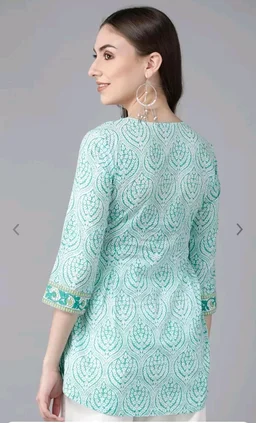 Rain & Rainbow Printed Pure Cotton Straight Kurta for Women (Orange)
- XL, Turquoise Blue