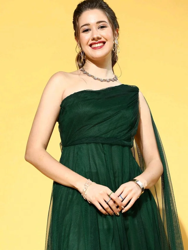 Women Attractive Peach Solid One-Shoulder Dress - L, Celtic