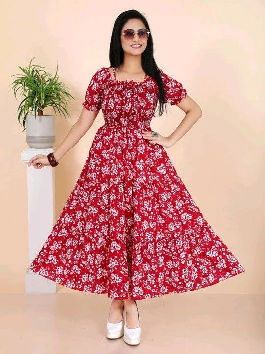 Women Gown Light Blue Maxi/Full Length Dress - L, Maroon