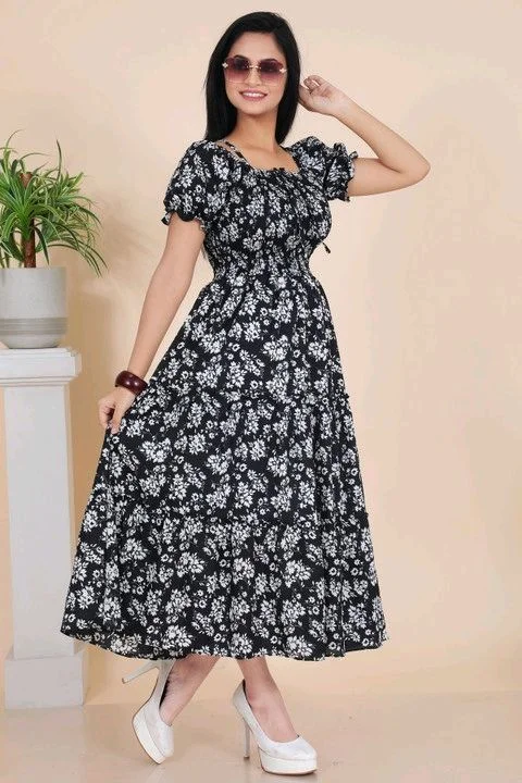 Women Gown Light Blue Maxi/Full Length Dress - XL, Black