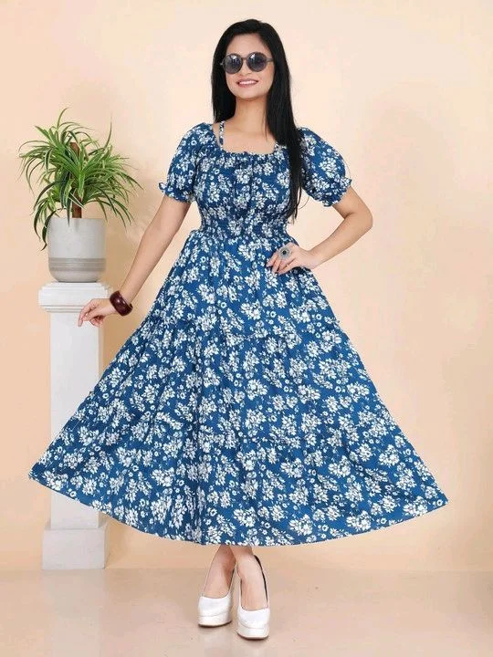 Women Gown Light Blue Maxi/Full Length Dress - XL, Cloud Burst