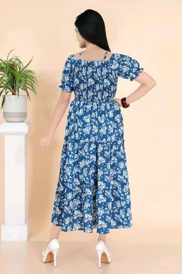 Women Gown Light Blue Maxi/Full Length Dress - XL, Cloud Burst