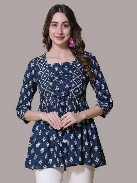 Casual Regular Sleeves Printed Women Red Top - XXL, Cloud Burst