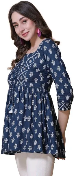 Casual Regular Sleeves Printed Women Red Top - XXL, Cloud Burst