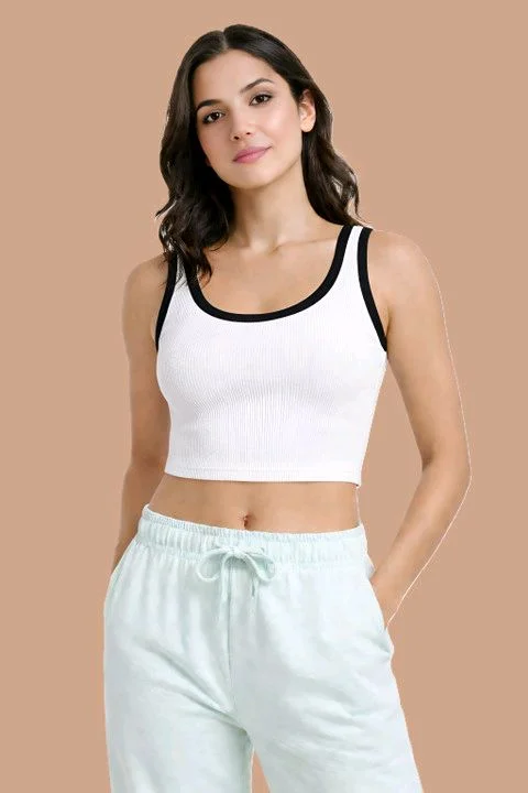 Casual Shoulder Straps Self Design, Solid Women White Top
- L, White