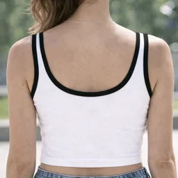 Casual Shoulder Straps Self Design, Solid Women White Top
- L, White