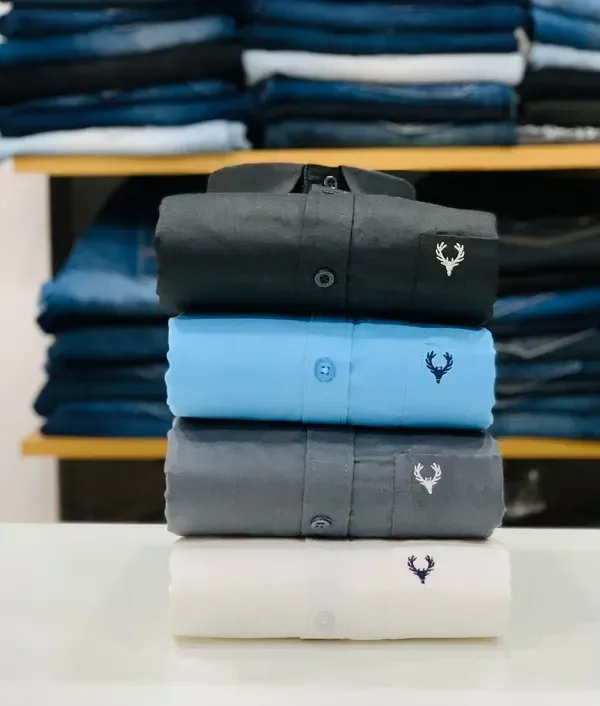 Men's Solid Plain Formal Shirts (Pack of 4) | Premium Quality Combo - M, M