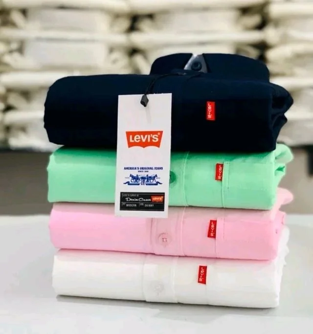 Levi Men's Premium Cotton Plain Shirt Combo (Pack of 4) - XL