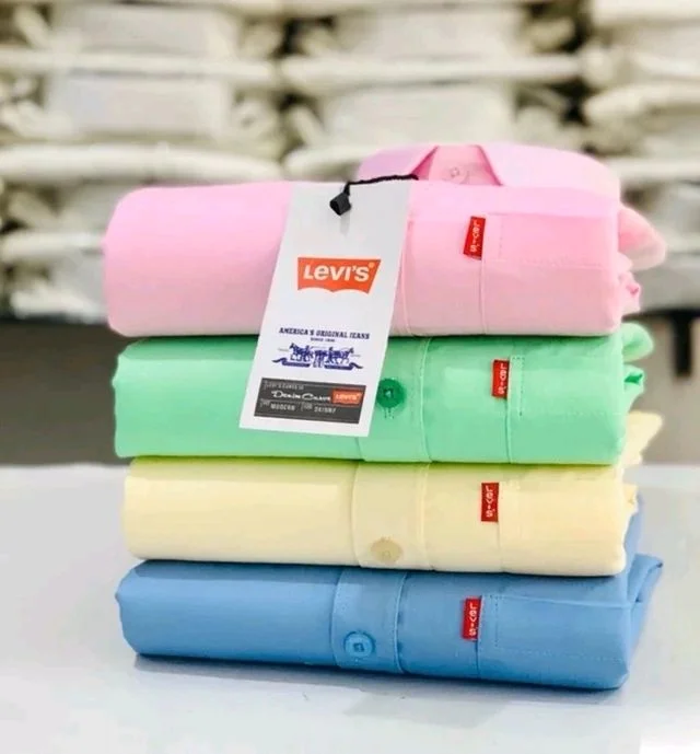 Levi Men's Premium Cotton Plain Shirt Combo (Pack of 4) - XL