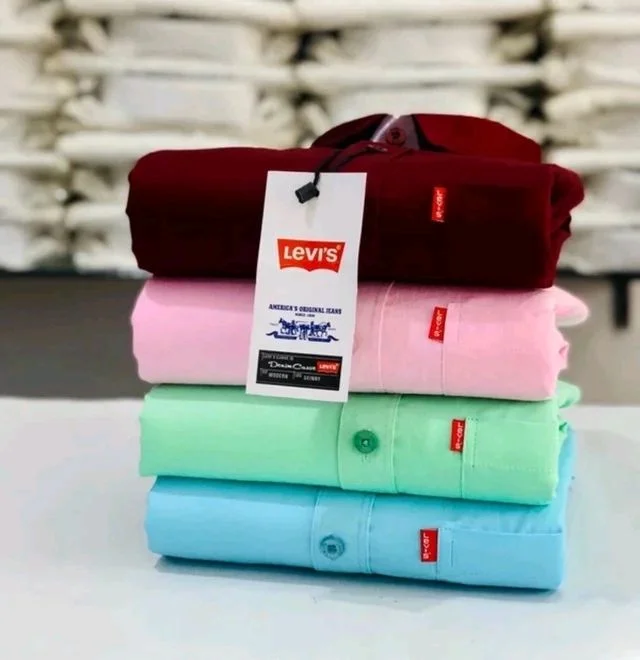 Levi Men's Premium Cotton Plain Shirt Combo (Pack of 4) - XL