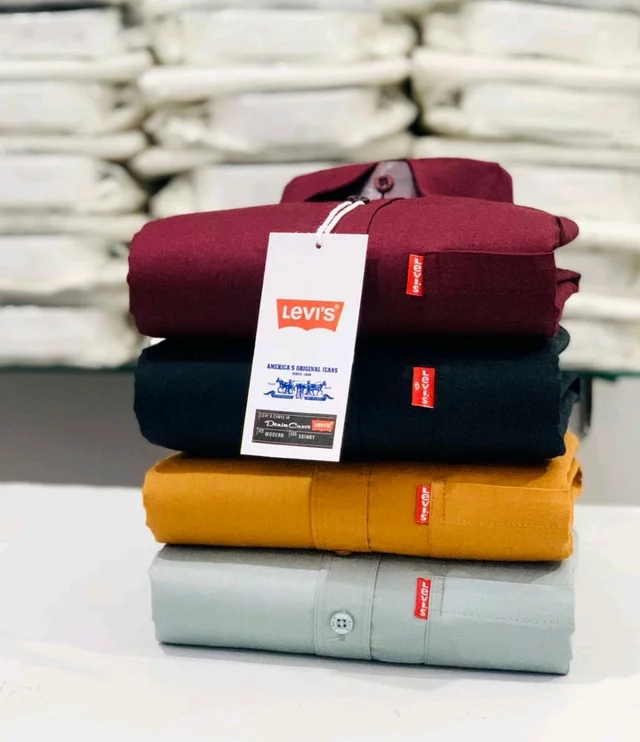 Levi Men's Premium Cotton Plain Shirt Combo (Pack of 4) - S