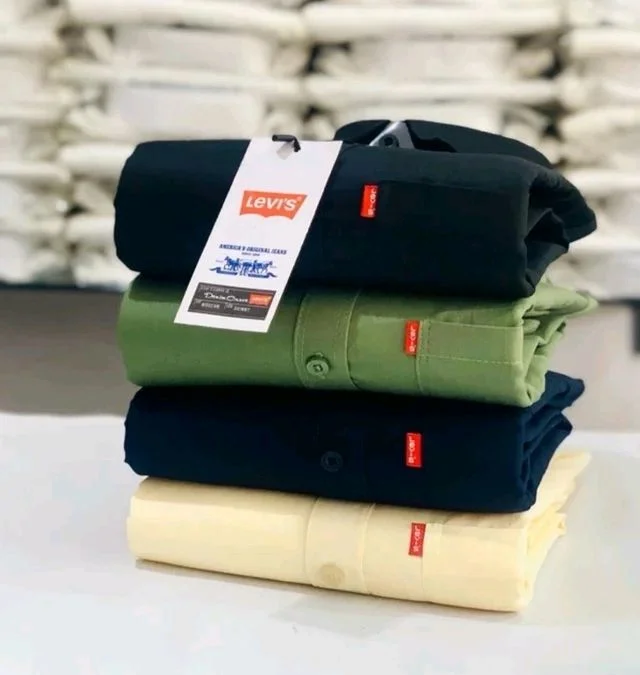 Levi Men's Premium Cotton Plain Shirt Combo (Pack of 4) - S