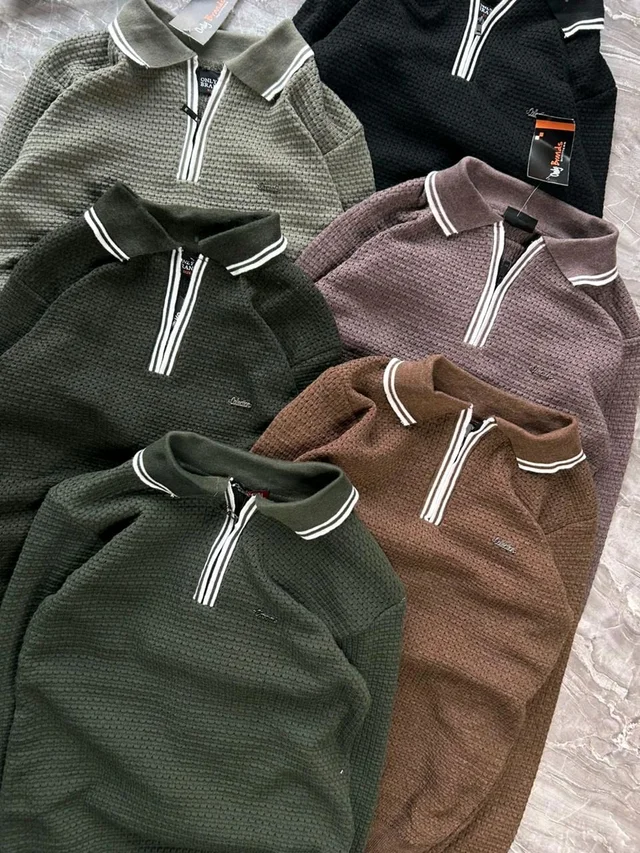 Men's Premium Textured Half-zip Winter Sweater - XXL