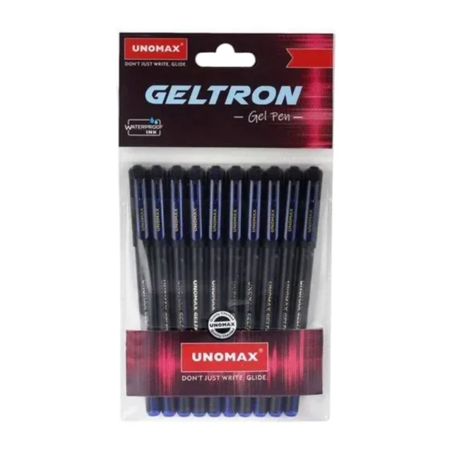 Unomax Geltron Gel Pen Pack Of 10 Pens - Blue