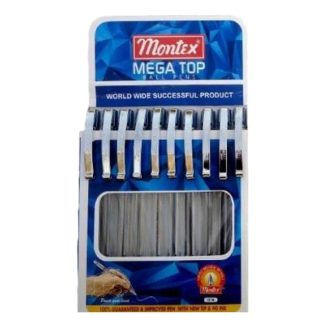 Montex Megatop Ball Pen Pack Of 10 Pens - Blue
