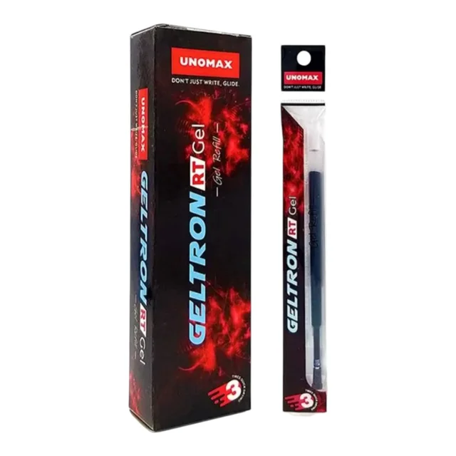 Unomax Geltron RT Gel Pen Refill (Pkt Of 10 Refills - Black