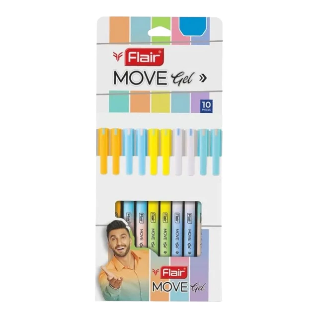 Flair Move Gel Pen (Pack Of 10 ) - Blue