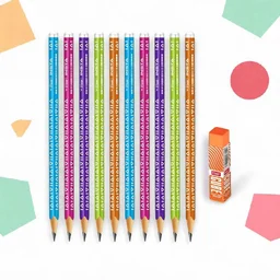 Flair FLAIR Creative Series Aero Pencil Smart Kit,Colourful 2B Lead Pencils,Fun & Functional Box, Stationery Kit Ideal For Gifting, Set Of 10 Wooden Pencils, 1 Eraser & 1 In-Built Sharpener.