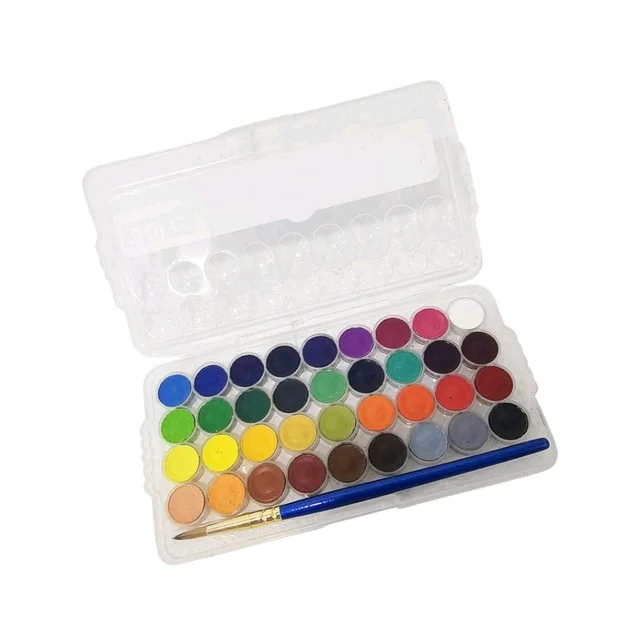 Doms DOMS Aqua Colour Cakes 36 Shade 15mm Including 1 Brush