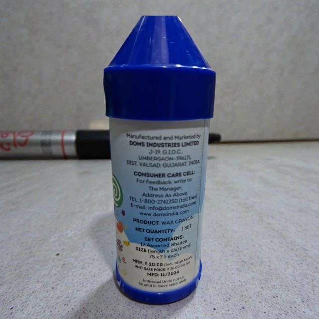Doms Long Wax Crayons 12 Shades