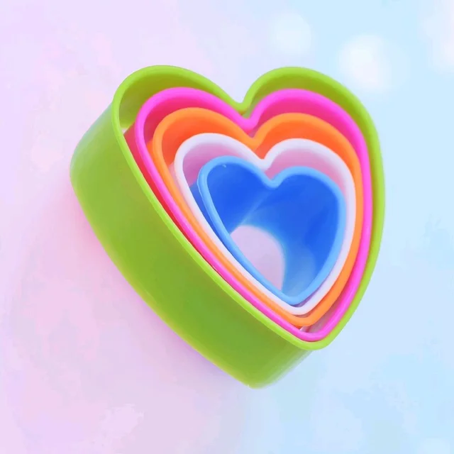 Plastic Clay Mold Heart Shape| Pack Of 5 Different Sizes