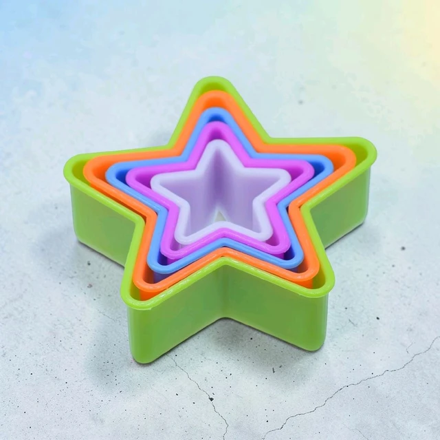 Plastic Clay Mold Star Shape| Pack Of 5 Different Sizes
