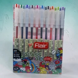 Flair Glass Gel Pen|Pack Of 10 Ink Colour