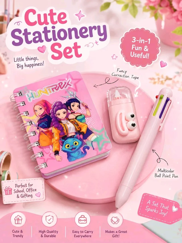 K Pop Demon Hunters Stationery Gift Set