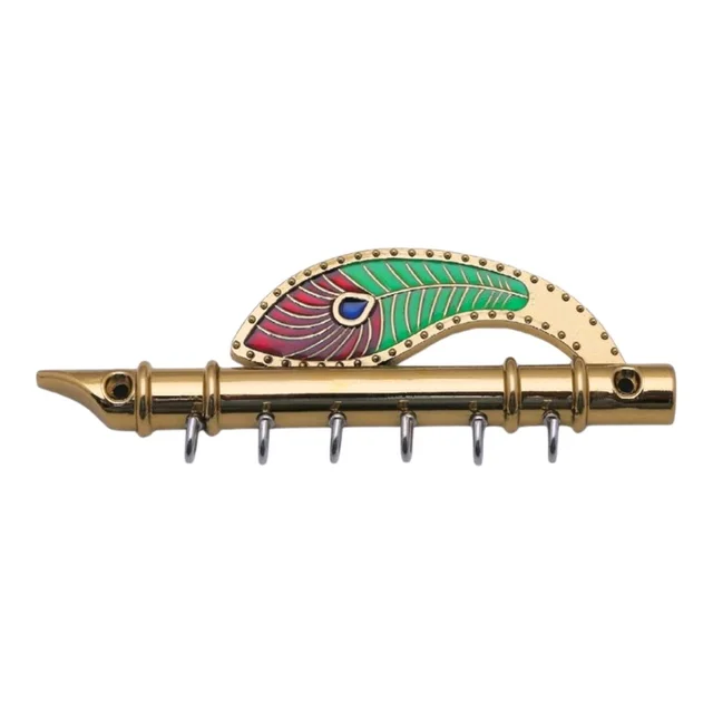 Peacock Key Holder Key Hanging for Wall, Key Hangers Hook for Home Decor with 6 Hang Hooks Gold