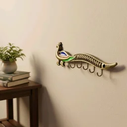 Peacock Design 5 Key Holder (22 Cm X 6 Cm)