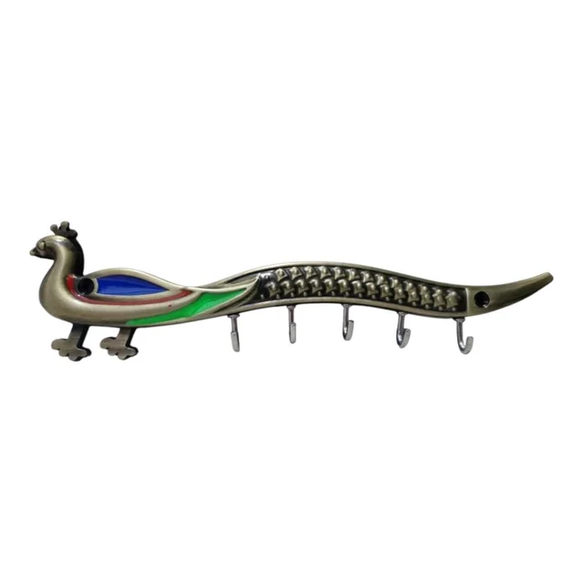 Peacock Design 5 Key Holder (22 Cm X 6 Cm)