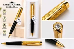 Submarine Submarin Premium Gold Luxe Black-Gold Ball Pen (885)