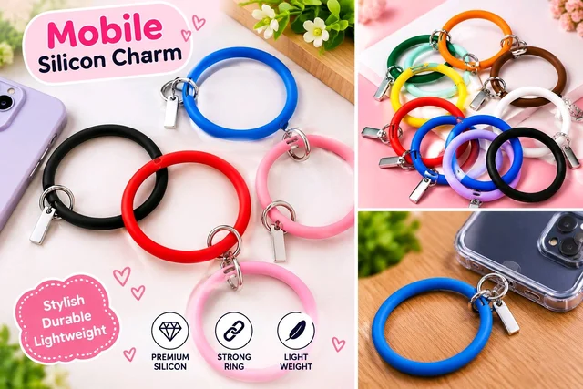 Fancy Silicon Mobile Charm(Colour May Vary)